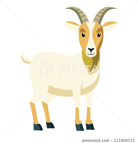 Adorable Goat Icon Vector - Whimsical Cartoon Design for Children's Illustrations and Graphics 121908515
