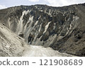 Beautiful view of Spiti valley arid landscape enroute Kaza, Himachal Pradesh, India. 121908689