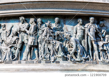 Fragment of monument to the Millennium of Russia (1862). Builded in honor of the millennial anniversary Fragment of monument to the Millennium of Russia (1862). Builded in honor of the millennial anniversary 121908709
