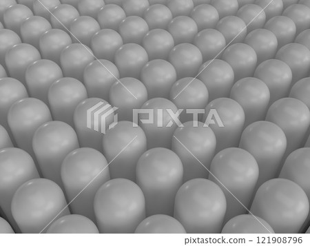 3D illustration of aligned blunt poles 3D illustration of aligned blunt poles 121908796