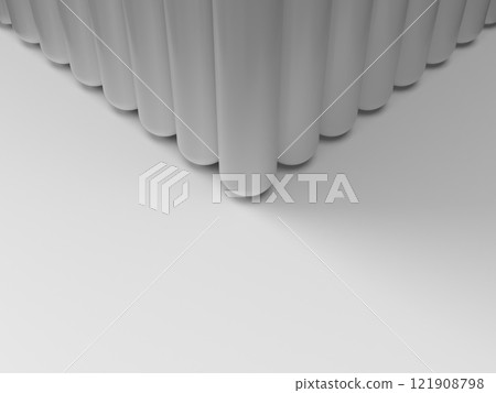 3D illustration of aligned blunt poles 121908798