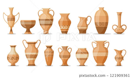 Vintage greek vases icons Vintage greek vases icons 121909361