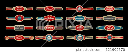 Colorful craft cigar label template 121909370