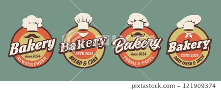 Bakery vintage emblem set 121909374