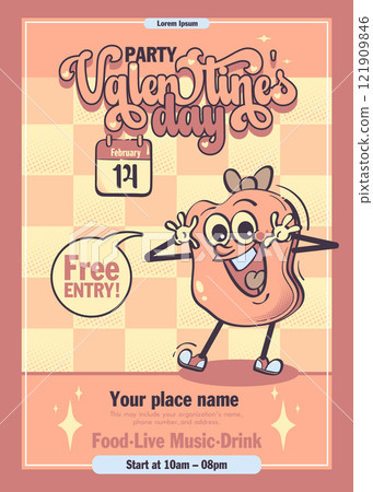 Pancake cartoon vector illustration on valentines day 121909846