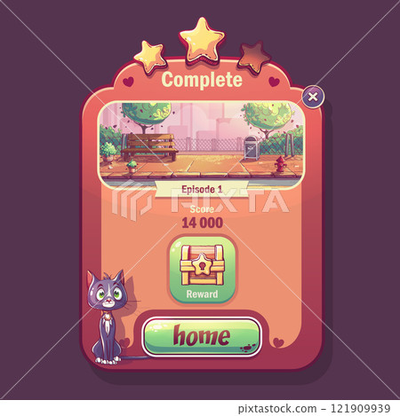 Graphic user interface complete window Graphic user interface complete window 121909939