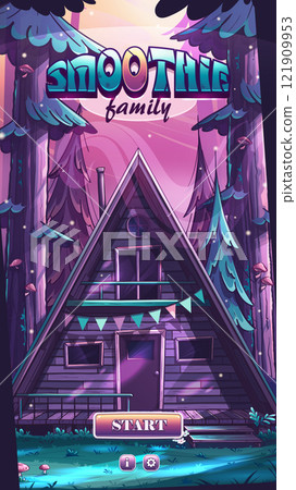 Smoothie family - start window - vertical winter landscape 121909953