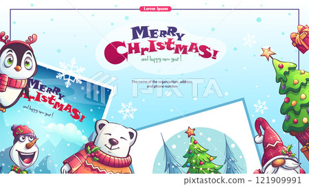 Christmas New Year postcard 121909991