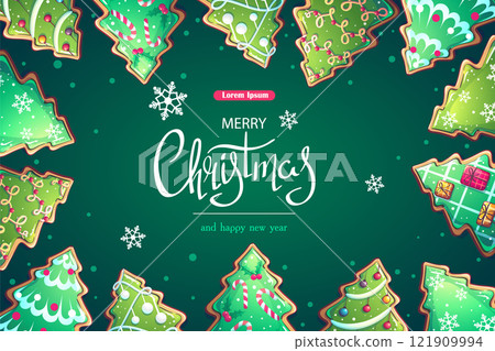 Merry Christmas card horizontal vector background - Stock Illustration ...