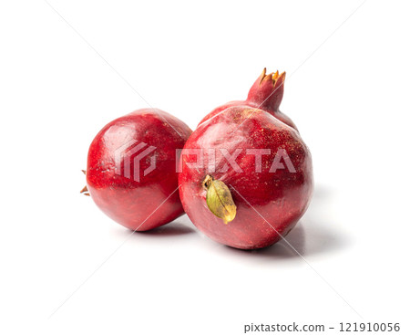 Pomegranate Isolated, Red Ripe Fruit, Fresh Sweet Organic Pomegranates Pomegranate Isolated, Red Ripe Fruit, Fresh Sweet Organic Pomegranates 121910056