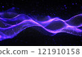 Vibrant purple shiny waves with futuristic particle effects 121910158