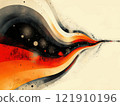 Abstract futuristic background featuring simple flat monochrome elements 121910196