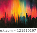 High-tech abstract backdrop with futuristic color transitions 121910197