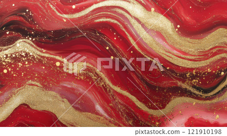 Shiny abstract background with red and gold glitter Shiny abstract background with red and gold glitter 121910198