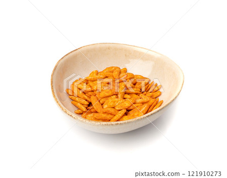 Senbei isolated, kaki no tane rice cracker, japanese crispy snack, sembei, okaki, Asian baked sweets Senbei isolated, kaki no tane rice cracker, japanese crispy snack, sembei, okaki, Asian baked sweets 121910273