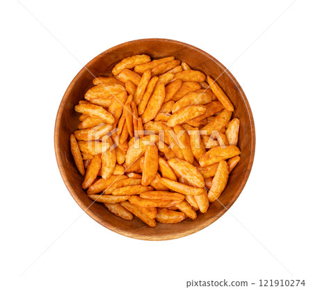 Senbei isolated, kaki no tane rice cracker, japanese crispy snack, sembei, okaki, Asian baked sweets 121910274