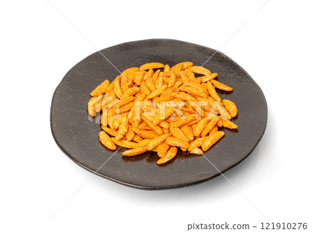 Senbei isolated, kaki no tane rice cracker, japanese crispy snack, sembei, okaki, Asian baked sweets 121910276
