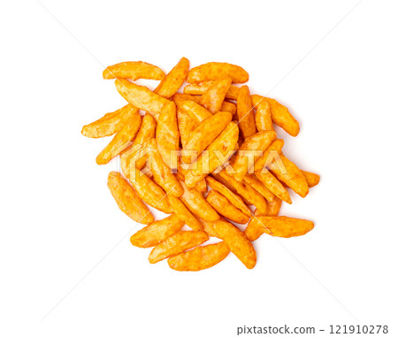 Senbei isolated, kaki no tane rice cracker, japanese crispy snack, sembei, okaki, Asian baked sweets Senbei isolated, kaki no tane rice cracker, japanese crispy snack, sembei, okaki, Asian baked sweets 121910278