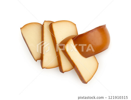 Smoked Round Cheese Isolated, Camel Milk Cheese, Mountain Snack, Sheep Milk Product on White Smoked Round Cheese Isolated, Camel Milk Cheese, Mountain Snack, Sheep Milk Product on White 121910315