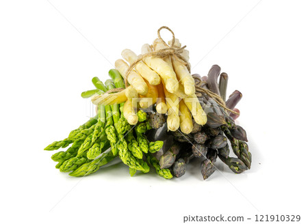 Raw Garden Asparagus, Fresh Red Spring Vegetables, Asparagus Officinalis Edible Sprouts Raw Garden Asparagus, Fresh Red Spring Vegetables, Asparagus Officinalis Edible Sprouts 121910329