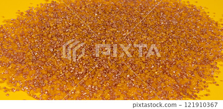Sugar Sprinkles Pile, Golden Candy Sprinkles, Sweet Brown Flakes Glaze Decoration, Multicolored Crystals Sugar Sprinkles Pile, Golden Candy Sprinkles, Sweet Brown Flakes Glaze Decoration, Multicolored Crystals 121910367