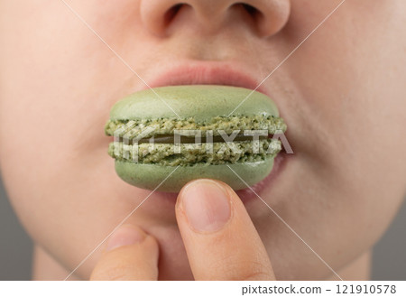 Macaron Cake Isolated, Macaroon Cookie, Almond Meringue, Sweet Macaroons, Colorful French Dessert 121910578