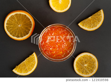 Orange Jam, Apricot Marmalade, Fruit Jelly Fruity Confiture, Yellow Red Syrup, Mango Sauce 121910598