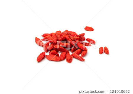 Goji Berry Isolated, Lycium Barbaru, Chinese Wolfberry, Barbary Matrimony Vine Berries, Red Medlar 121910662