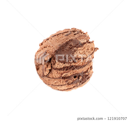 Melted chocolate ice cream isolated, real melting cocoa icecream drops, chocolate ice stain Melted chocolate ice cream isolated, real melting cocoa icecream drops, chocolate ice stain 121910707