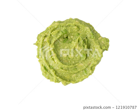 Avocado Smear Isolated, Sharwil Puree, Brown Avocados Paste, Fresh Alligator Pear Cream 121910787