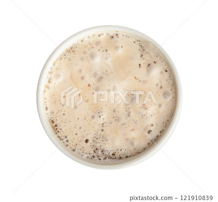 Hot Chocolate Cup, Cacao Mug, Cocoa Beverage, Christmas Drink Glass with Foam, Healthy Breakfast 121910839