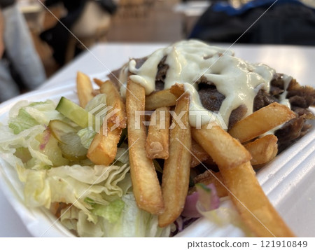 Donner Kebap Small Portion, Doner Meat and Chips, Donner, Shawarma or Gyro 121910849