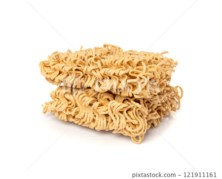 Raw Instant Rye Noodles Isolated, Dry Ramen Noodle, Uncooked Korea Vermicelli, Fast Chinese Pasta 121911161