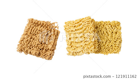 Raw Instant Rye Noodles Isolated, Dry Ramen Noodle, Uncooked Korea Vermicelli, Fast Chinese Pasta Raw Instant Rye Noodles Isolated, Dry Ramen Noodle, Uncooked Korea Vermicelli, Fast Chinese Pasta 121911162