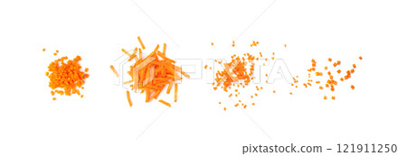 Fresh Diced Carrot, Raw Carrot Cubes Closeup, Chopped Orange Root Vegetable, Diced Carrots Pile 121911250