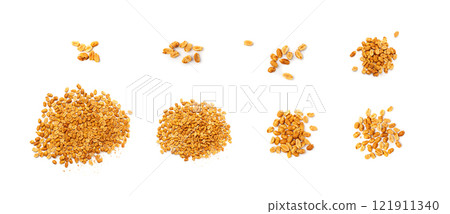 Spicy peanuts isolated, heeng jeera pea nuts mixture, Indian namkeen, roasted salty nut snack 121911340