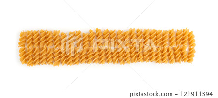 Raw Brown Pasta, Wholegrain Fusilli, Dry Whole Grain Noodle, Raw Spelt Macaroni, Healthy Italy Food 121911394