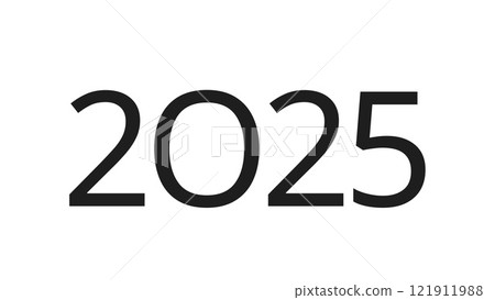 year 2025 thin black letters, clear year 2025 thin black letters, clear 121911988