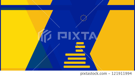 creative Europe background with shape of the map of the European Union, EU, blue yellow design background creative Europe background with shape of the map of the European Union, EU, blue yellow design background 121911994