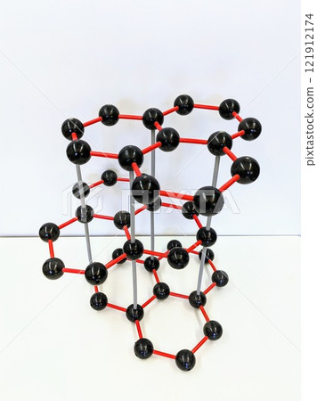 A model of a molecule is arranged on a table for presentation A model of a molecule is arranged on a table for presentation 121912174