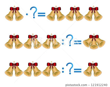 Action relationship of division and multiplication, examples with bells. 121912240