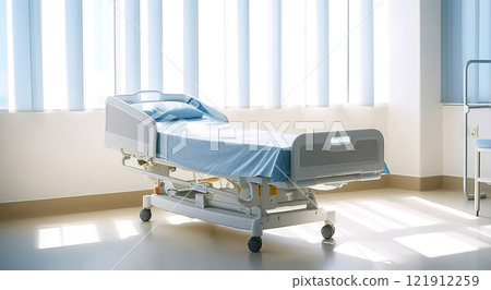 Modern Hospital Ward with Empty Bed - Ready for Patient Care 121912259