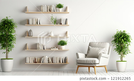 Reading Retreat: Stylish Armchair in a Bright, Book-Lined Space 121912265