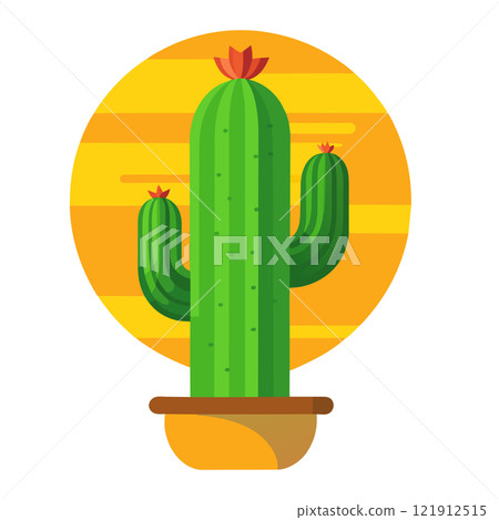 Festive Atmosphere Guaranteed Cinco de Mayo Mexican Cactus Icon 3D Vector Design 121912515