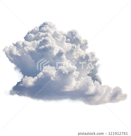 Large cumulus cloud floating against a clear sky during midday sunlight Large cumulus cloud floating against a clear sky during midday sunlight 121912781