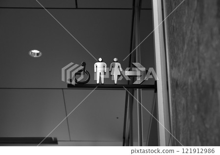 Stylish toilet sign 121912986