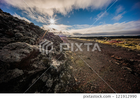 Typical Icelandic autumn landscape around Grindavik. Typical Icelandic autumn landscape around Grindavik. 121912990