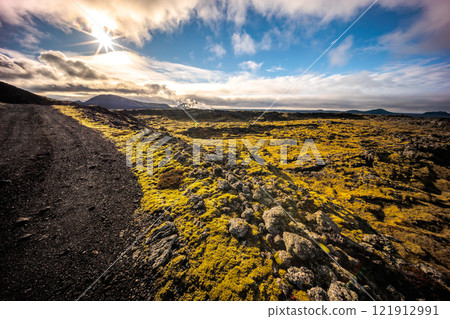 Typical Icelandic autumn landscape around Grindavik. Typical Icelandic autumn landscape around Grindavik. 121912991