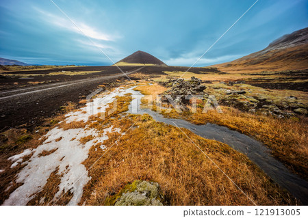 Inactive Ytri-Raudarmelskula volcano in the west of Iceland 121913005