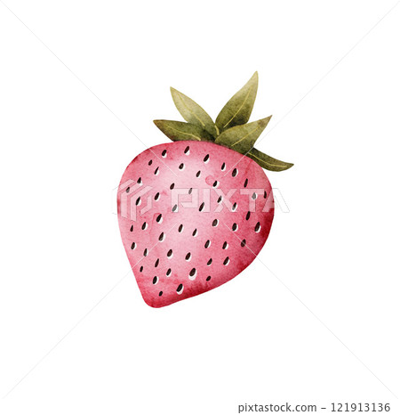 Watercolor strawberry isolated on white background. Hand-drawn illustration. Watercolor strawberry isolated on white background. Hand-drawn illustration. 121913136